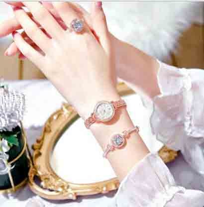 Lushika Fashionable Watch Quartz Small Watch With Full Nekless Set